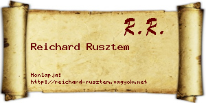 Reichard Rusztem névjegykártya